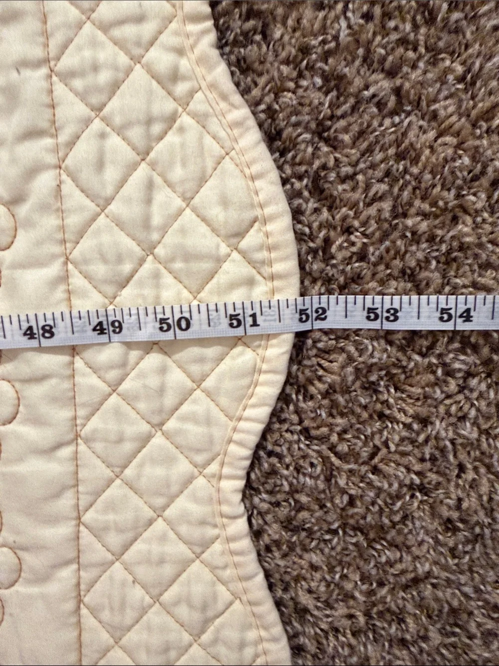 Source Unknown Cream Floral Medallion Small Quilt
